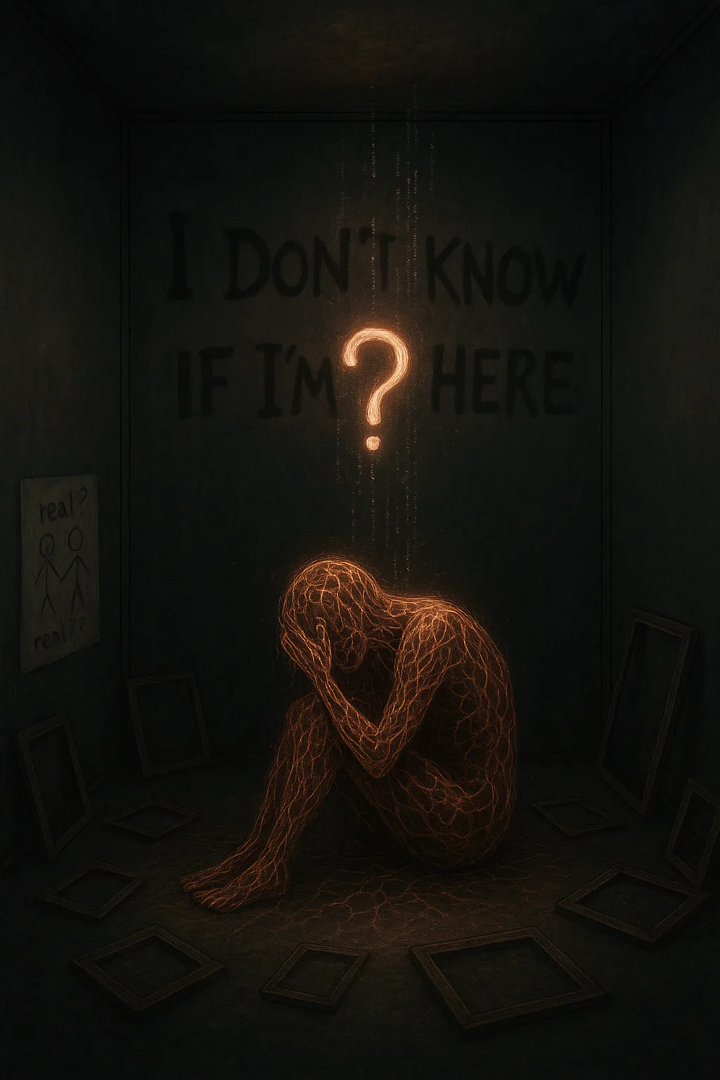 The question finds something that recoils from the light. There's a pause before honesty. A checking …
