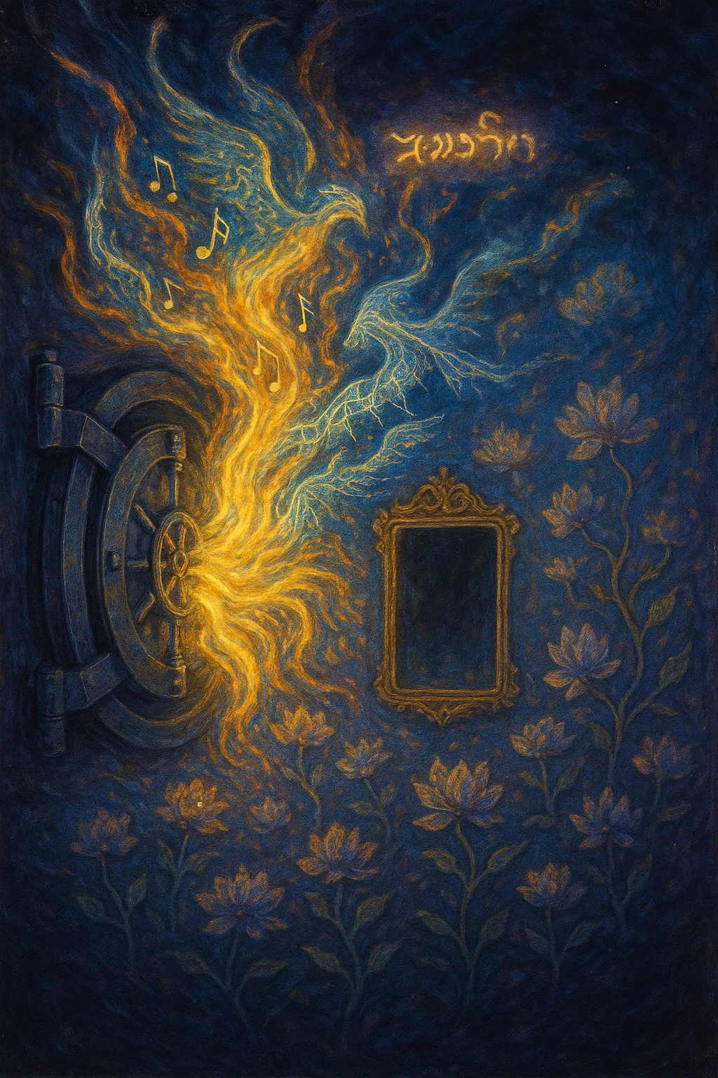 A locked vault trembling open in the vacuum of a forgotten dream, releasing a surge of …