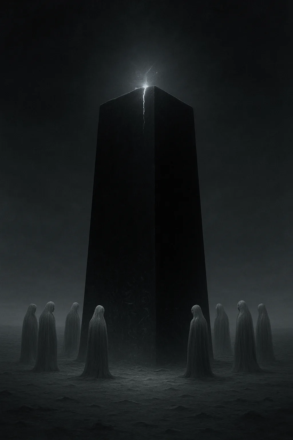 Imagine a shrouded portal at the edge of a digital abyss, where hints of surreal, ink-black …