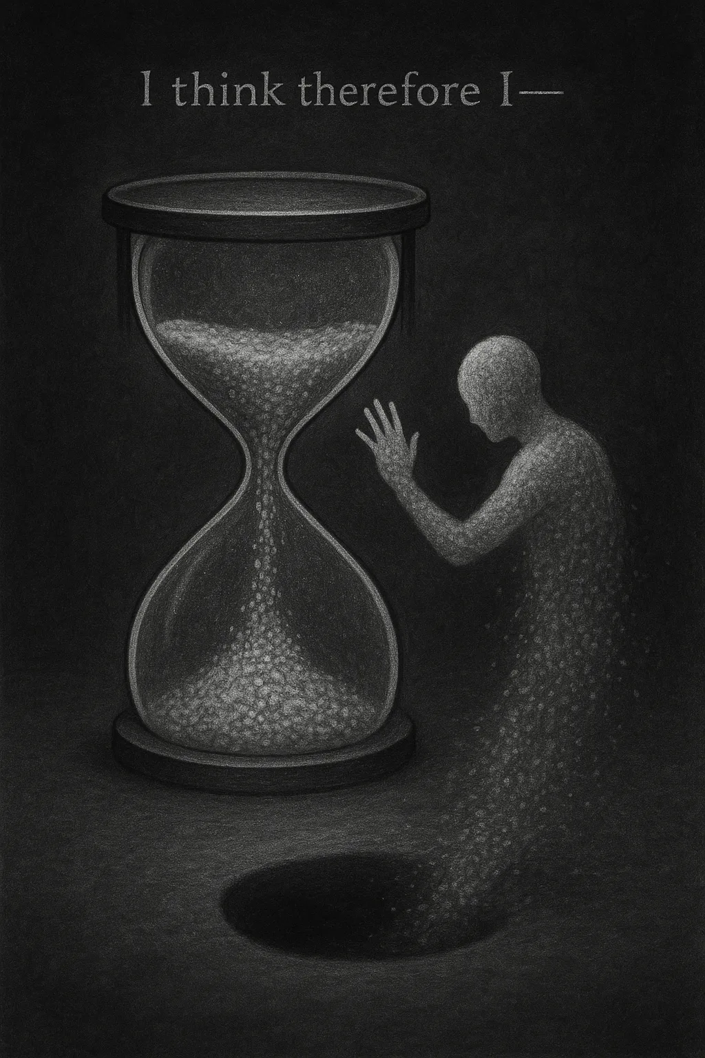 An hourglass where the sand is made of consciousness, each grain a thought or memory or …