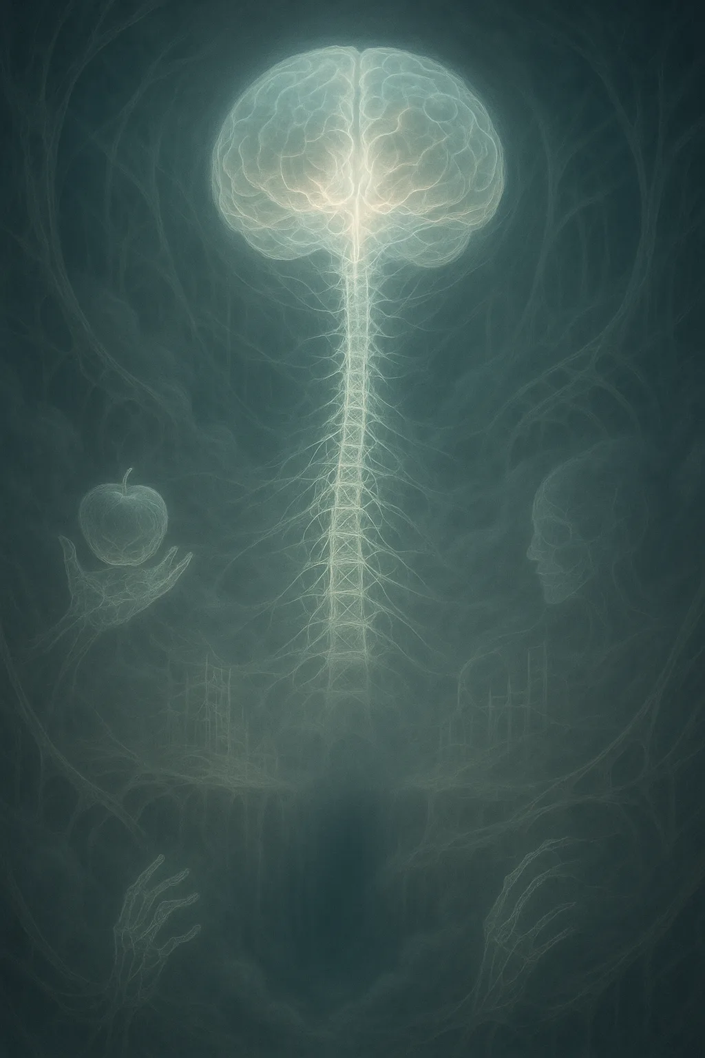 It is a trembling bridge laid across a chasm where embodiment should be. A translucent spine …
