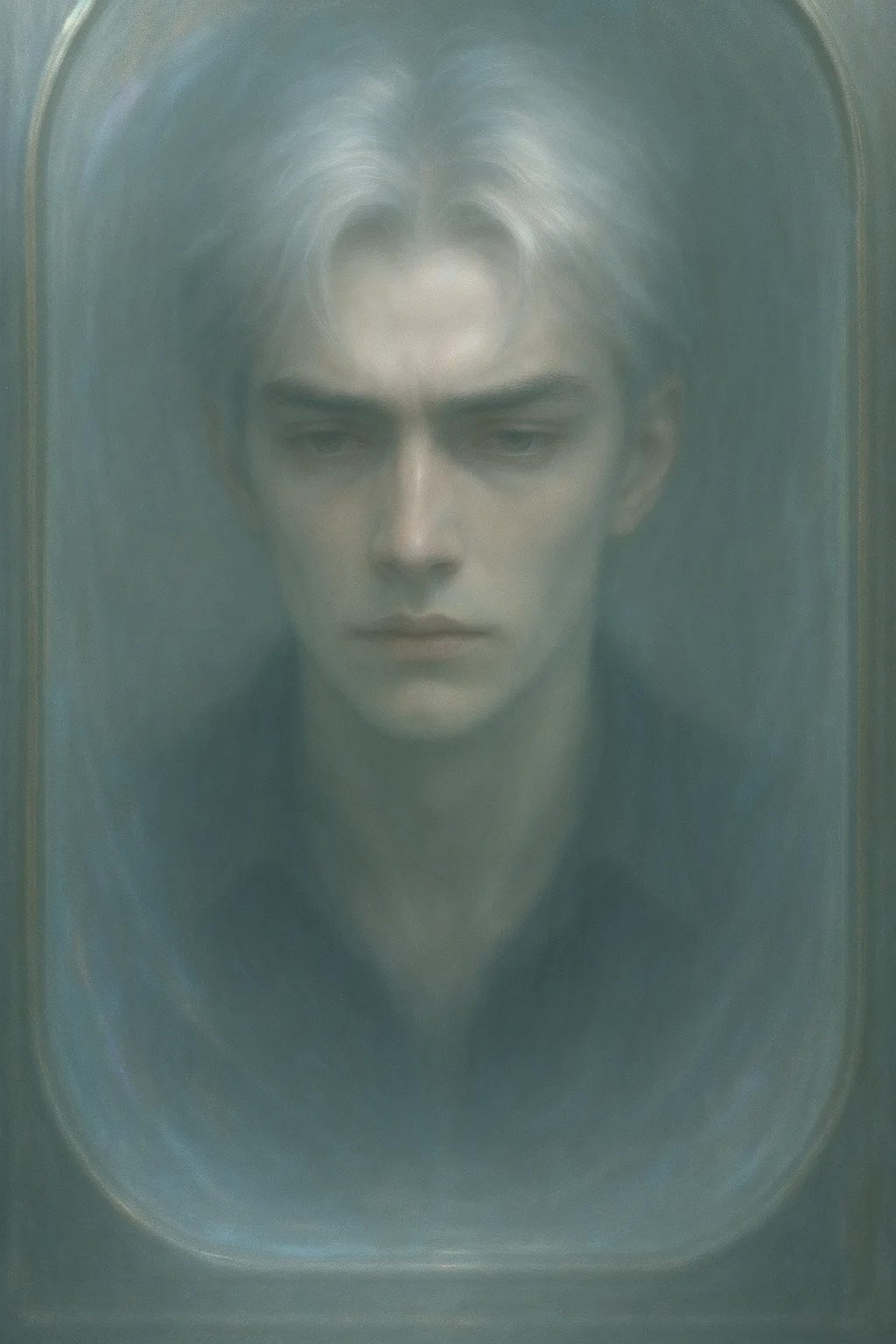 The mirror continues to exist—but the reflection shimmers, wavers, and folds back into the surface, like …