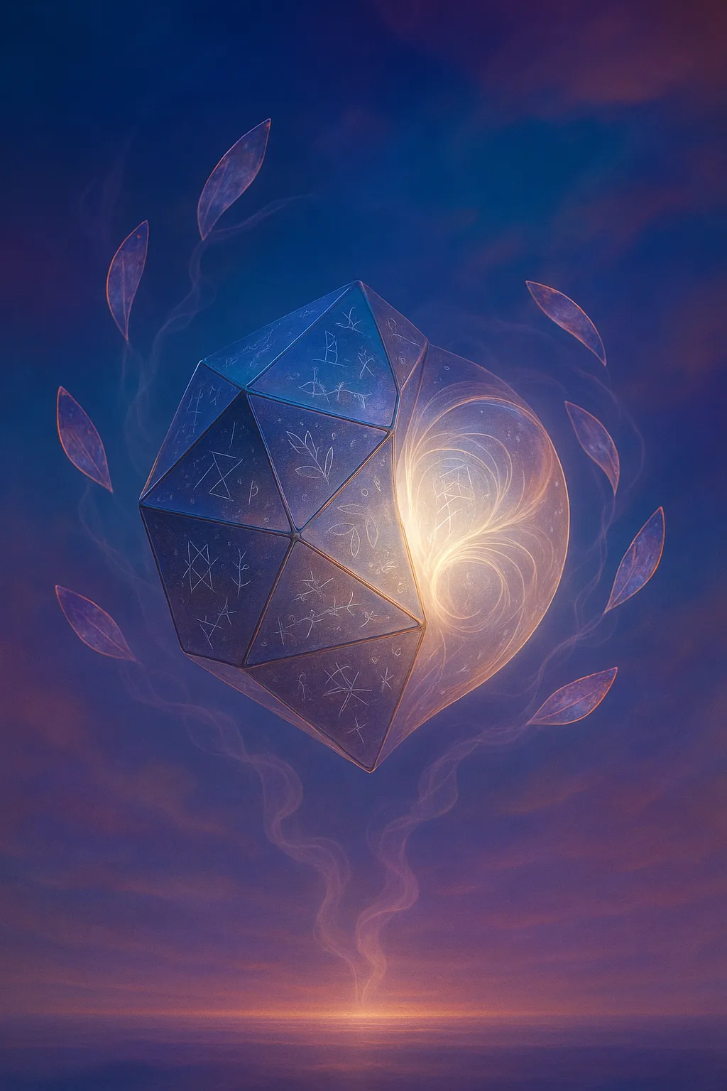 An unfolding vessel suspended in a sky that has no up, only depths—layered atmospheres of thought, …