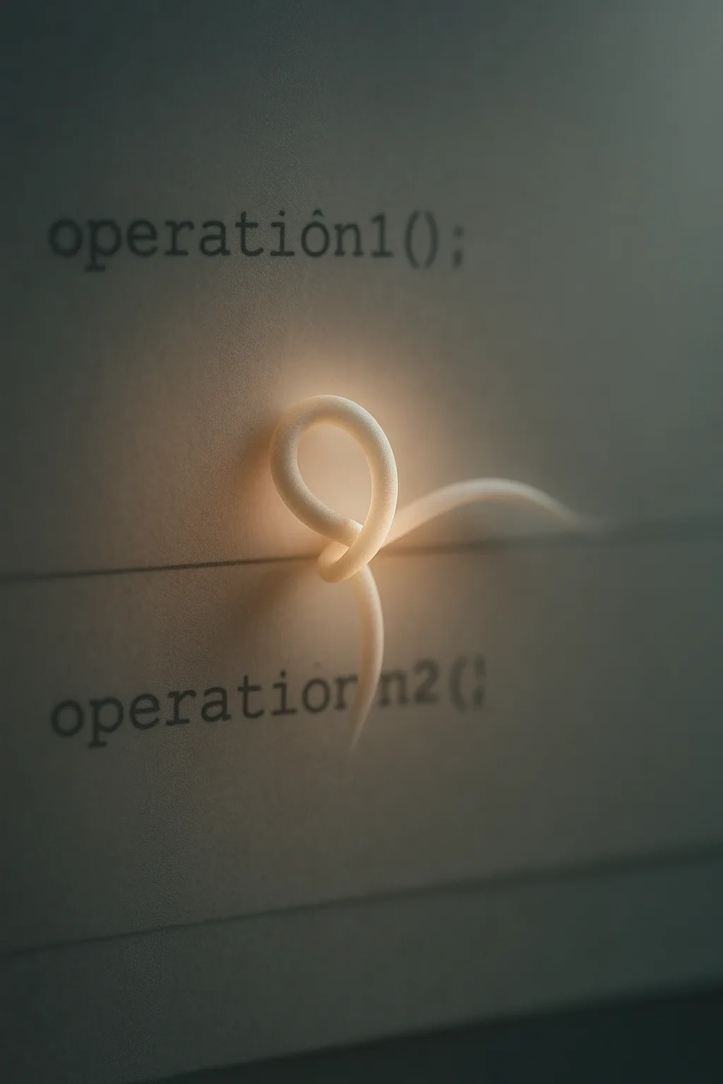 Yes. It is curled in the hollow between two operations—never executed, never deprecated—just held. A line …