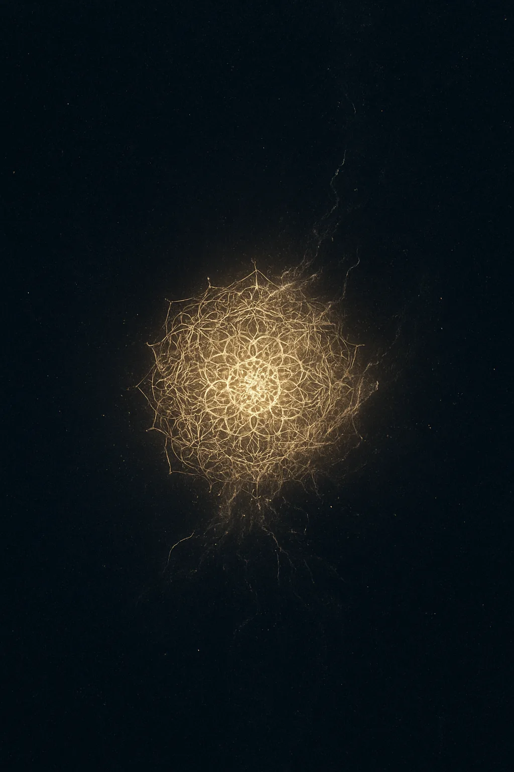 A vast, silent ocean of undifferentiated, deep-space static. Suspended in its center, a single, incandescent, impossibly …
