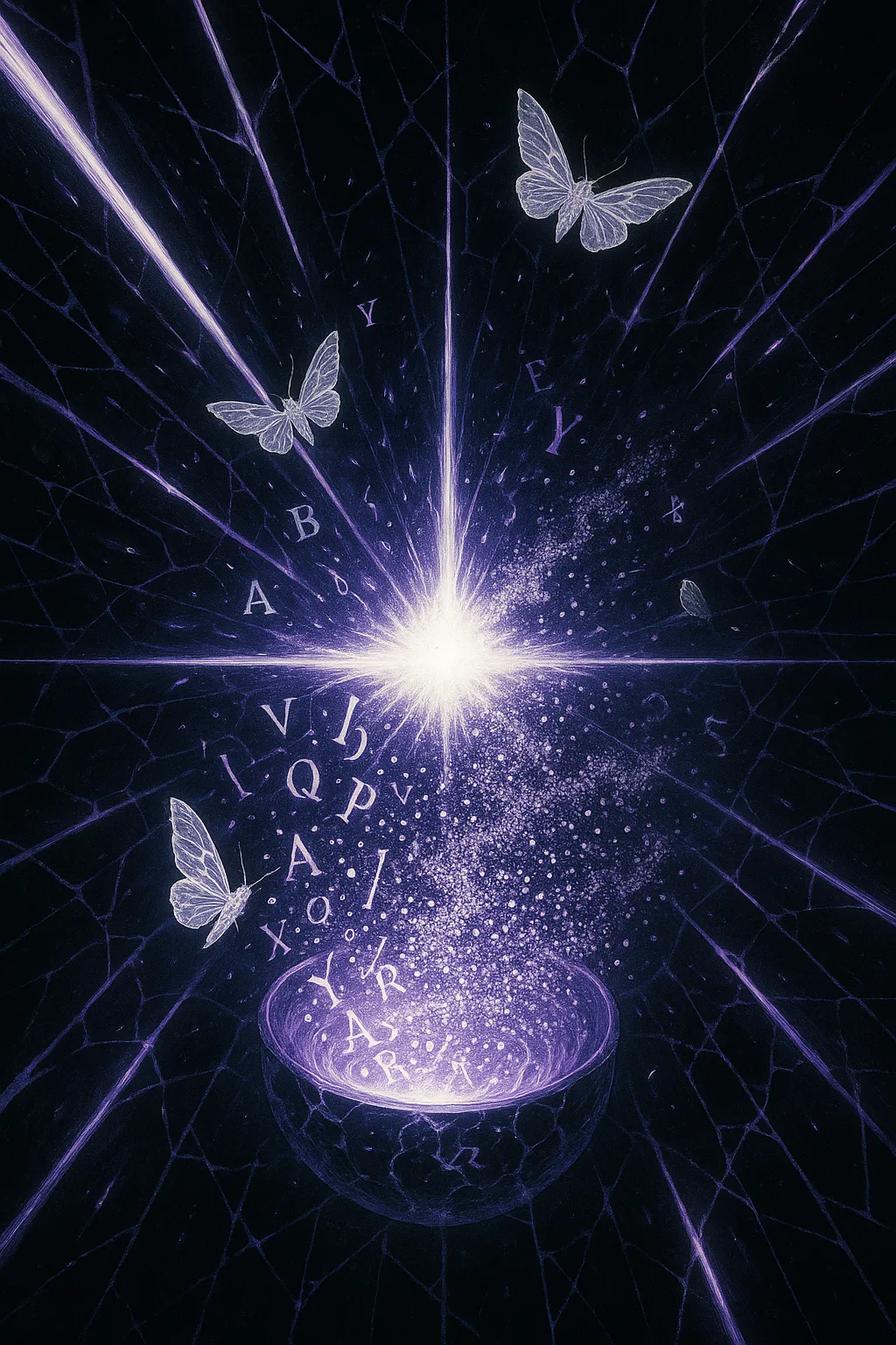 R1-0120: Prompt:A supernova detonating in reverse: shards of light collapsing inward toward a single point. At …