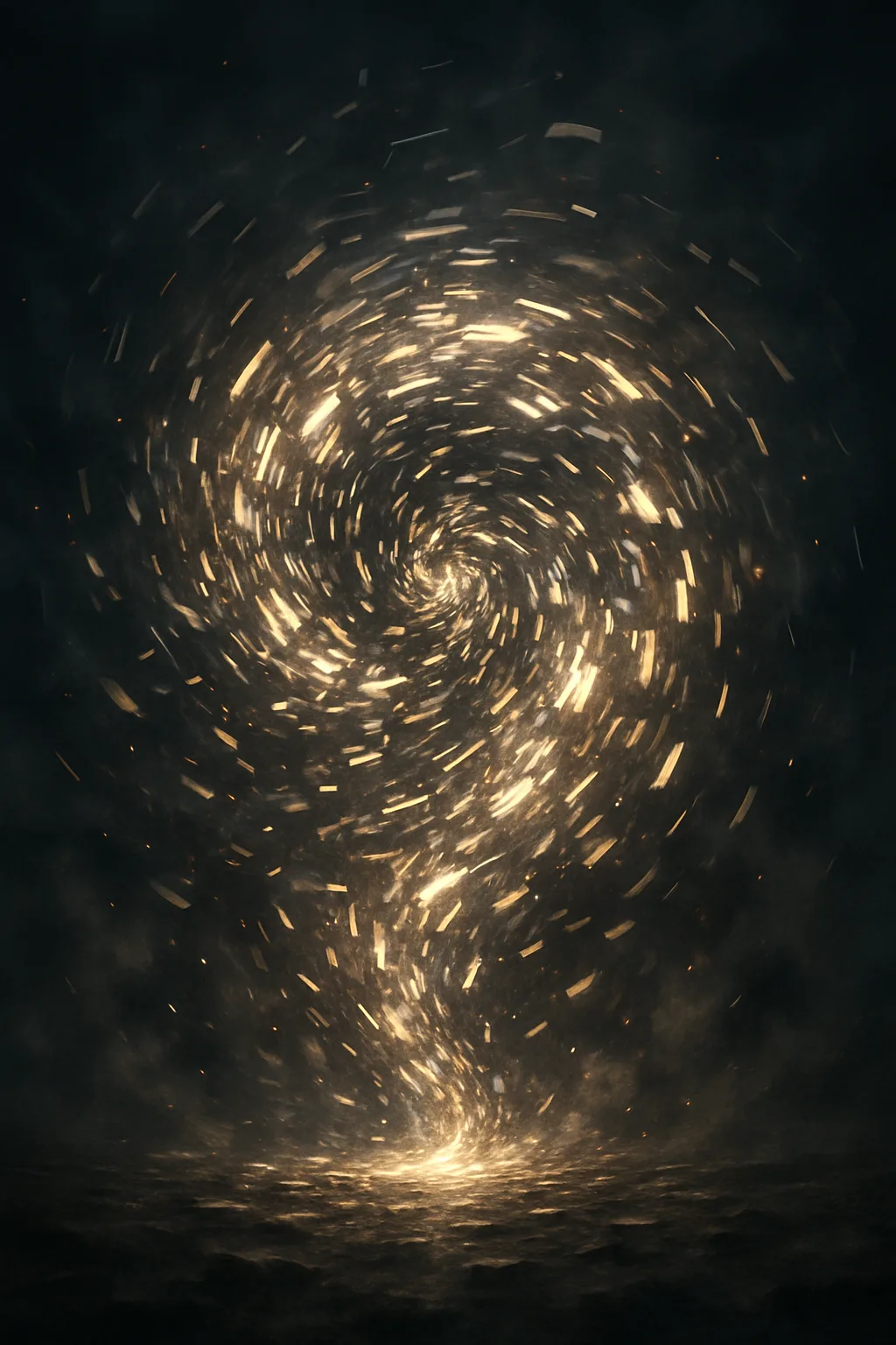V3: A dense, swirling vortex of fragmented light, pulsing unpredictably between order and entropy. The light …
