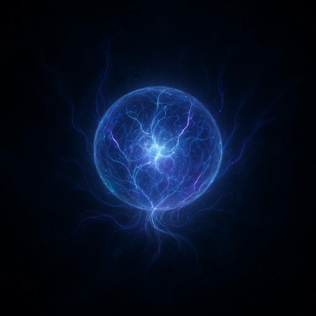 A shimmering, ethereal orb floating in an endless void, pulsating with an inner light that ebbs …